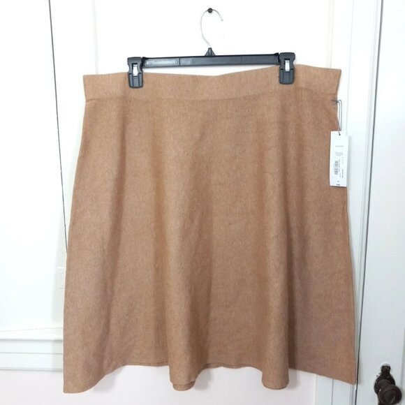 Liz Claiborne 2X Skirt "Caramel Heather" Knit Stretch Aline Super Soft NWT - Picture 1 of 4